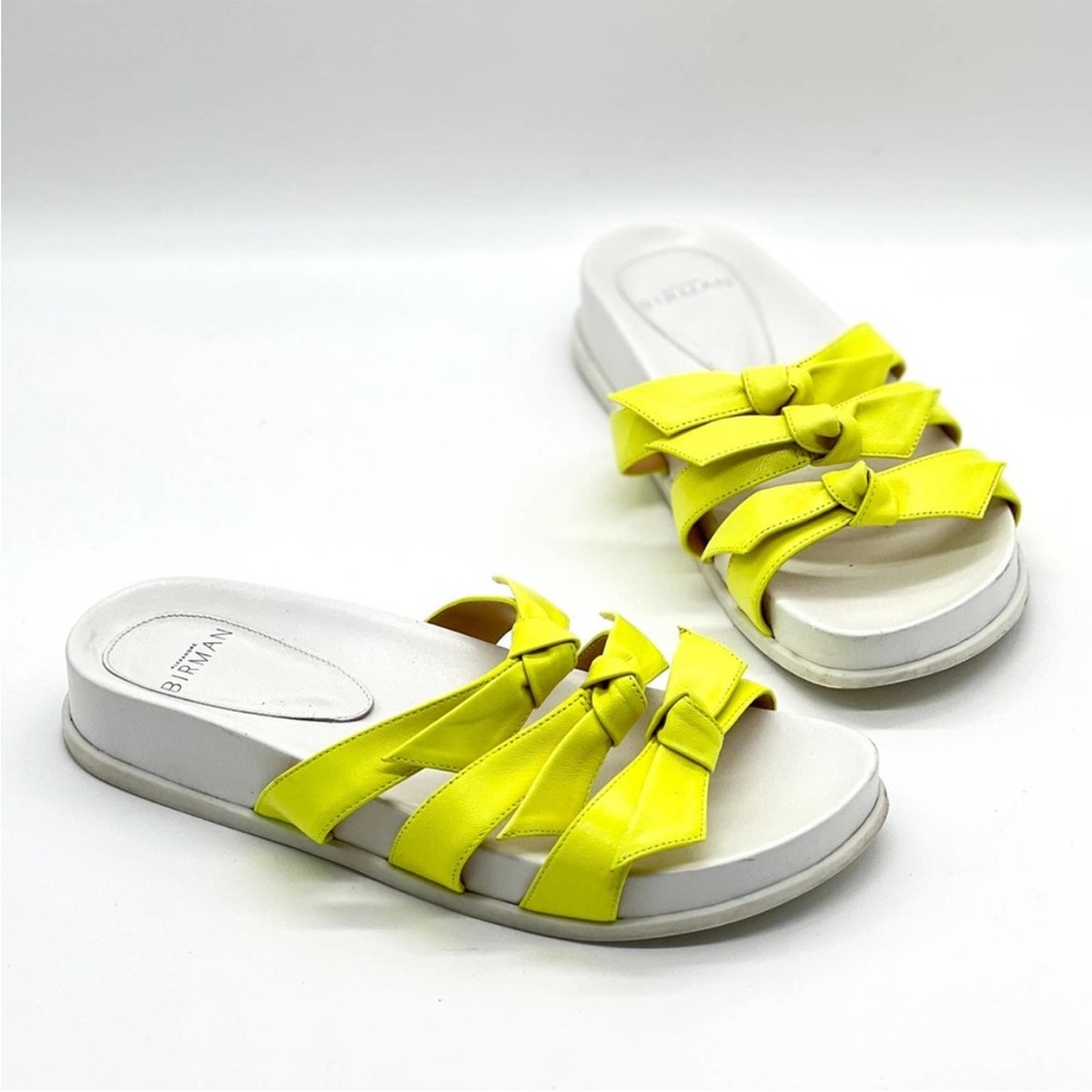 Alexandre Birman Bright Yellow Bow Slide Sandals